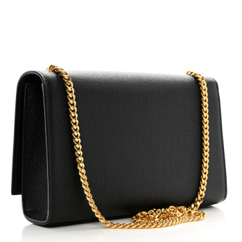 SAINT LAURENT Grain De Poudre Medium Classic Monogram Kate Satchel Black