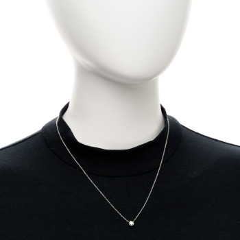 DAVID YURMAN 18K White Gold Diamond .52ct Solitaire Diamond Necklace