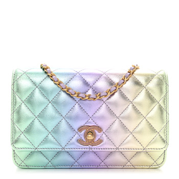CHANEL Iridescent Lambskin Quilted Glitter CC Roller Skate Wallet On Chain WOC Multicolor CHANEL Iridescent Lambskin Quilted Glitter CC Roller Skate Wallet On Chain WOC Multicolor