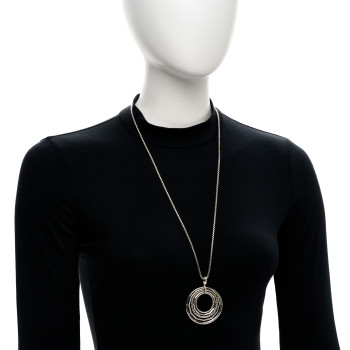 DAVID YURMAN Sterling Silver Diamond Large Stax Pendant Necklace