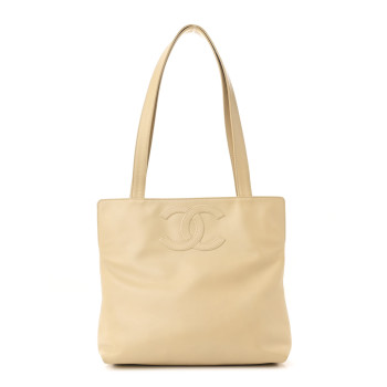 CHANEL Calfskin CC Tote Beige CHANEL Calfskin CC Tote Beige