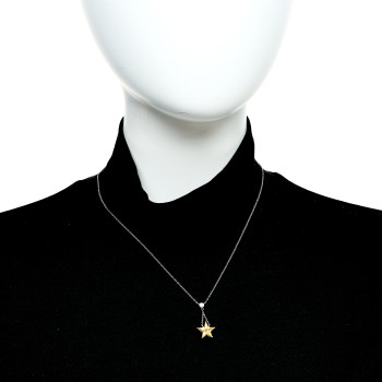 TIFFANY Platinum Diamond Yellow Sapphire Star Drop Necklace