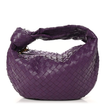 BOTTEGA VENETA Nappa Intrecciato Teen Jodie Hobo Eggplant
