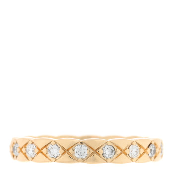 CHANEL 18K Yellow Gold Diamond Mini Coco Crush Ring 50 5.25