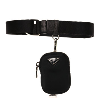PRADA Re-Nylon Belt With Pouch 95 38 Black