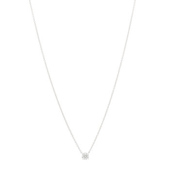 DAVID YURMAN 18K White Gold Diamond .52ct Solitaire Diamond Necklace