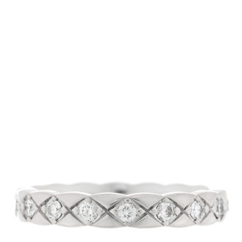 CHANEL 18K White Gold Diamond Mini Coco Crush Ring 50 5.25