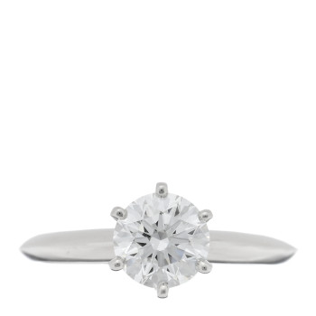 TIFFANY Platinum Diamond .95ct Solitaire Engagement Ring 49 4.75