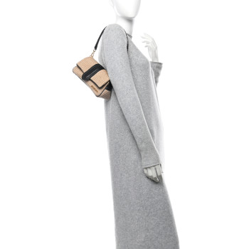JACQUEMUS Raffia Effect Le Petit Bambimou Black