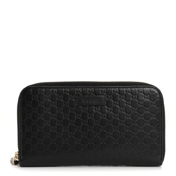 GUCCI Microguccissima Zip Around Wallet Black