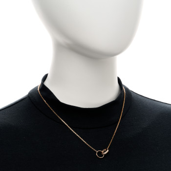 CARTIER 18K Pink Gold Diamond Interlocking LOVE Necklace