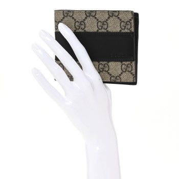 GUCCI GG Supreme Monogram Bi-Fold Wallet Black