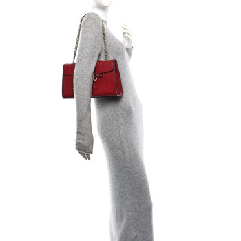 GUCCI Microguccissima Medium Emily Chain Shoulder Bag Red