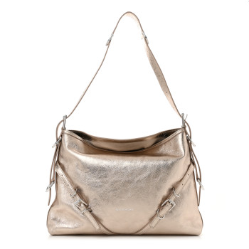 GIVENCHY Metallic Calfskin Medium Voyou Bag Dusty Gold