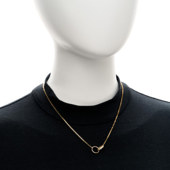 CARTIER 18K Yellow Gold Diamond Interlocking LOVE Necklace