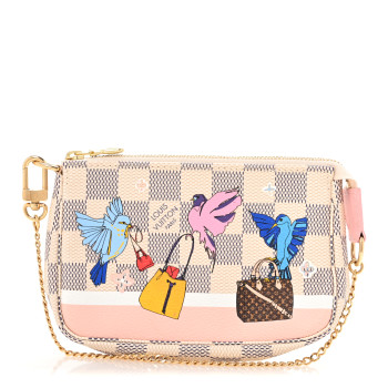LOUIS VUITTON Damier Azur 2018 Christmas Animation Mini Pochette Accessories