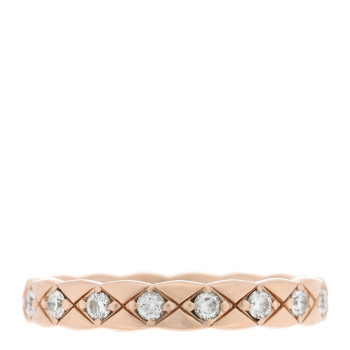 CHANEL 18K Beige Gold Diamond Mini Coco Crush Ring 50 5.25