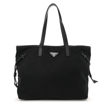 PRADA Tessuto Nylon Saffiano Shopping Tote Black