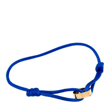 CARTIER 18K Pink Gold Charity LOVE Adjustable Cord Bracelet Blue