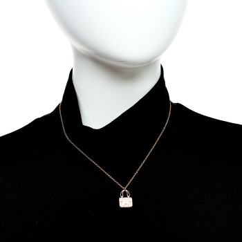 HERMES 18K Rose Gold Diamond Constance Amulettes Pendant Necklace