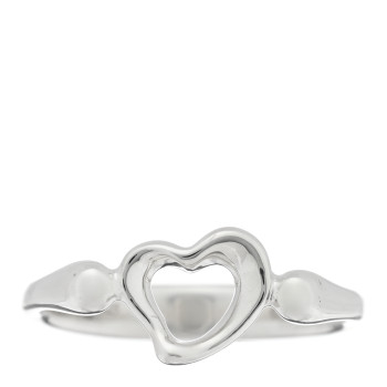 TIFFANY Sterling Silver Elsa Peretti Open Heart Ring 56 7.5