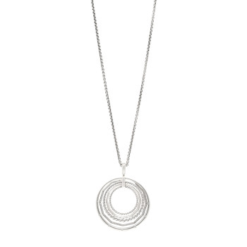 DAVID YURMAN Sterling Silver Diamond Large Stax Pendant Necklace