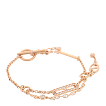 HERMES 18K Rose Gold Diamond Chaos Bracelet