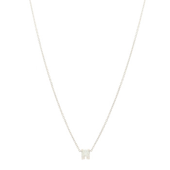 CARTIER 18K White Gold Diamond .23ct C De Cartier Pendant Necklace