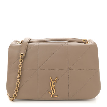 SAINT LAURENT Lambskin Matelasse Monogram Small Jamie 4.3 Taupe