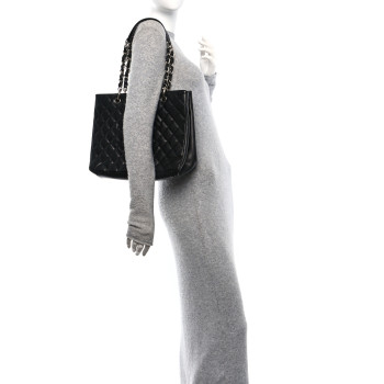 CHANEL Caviar Quilted Grand Shopping Tote GST Black