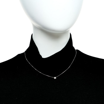 CARTIER 18K White Gold Diamond .23ct C De Cartier Pendant Necklace