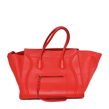 CELINE Smooth Calfskin Medium Phantom Luggage Vermillion