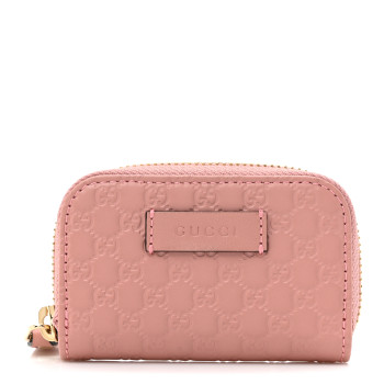 GUCCI Microguccissima Zip Around Card Case Soft Pink