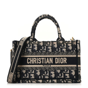CHRISTIAN DIOR Oblique Mini Book Tote With Strap Blue Multicolor