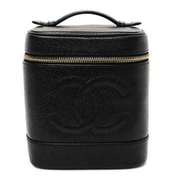 CHANEL Caviar Vanity Cosmetic Case Black
