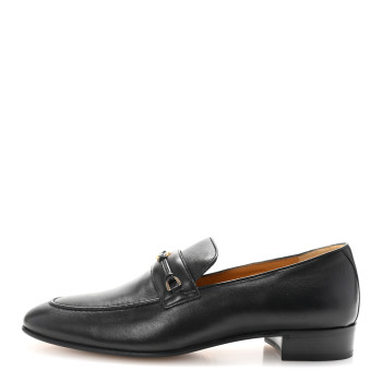 GUCCI Calfskin Womens Interlocking G Horsebit Loafers 40 Black