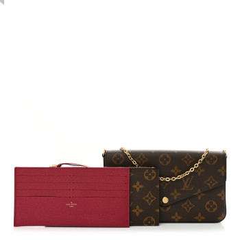LOUIS VUITTON Monogram Pochette Felicie Chain Wallet Fuchsia
