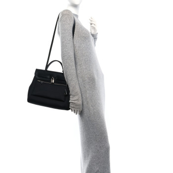 HERMES Military Toile Vache Hunter Herbag Zip PM 31 Black