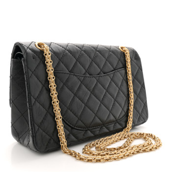 CHANEL Aged Calfskin Quilted Casino 2.55 Reissue 225 Flap Black