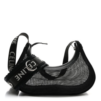 CELINE Mesh Ava Trekking Shoulder Bag Black