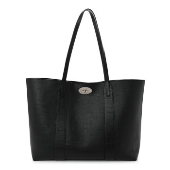 MULBERRY Crocodile Embossed Bayswater Tote Black