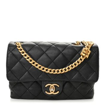 CHANEL Lambskin Quilted Small Pillow Crush Flap Black