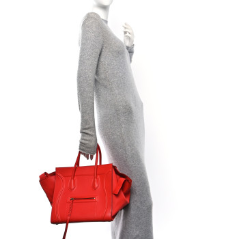 CELINE Smooth Calfskin Medium Phantom Luggage Vermillion