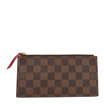LOUIS VUITTON Damier Ebene Felicie Chain Wallet Zippered Insert