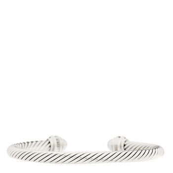 DAVID YURMAN Sterling Silver Diamond Cultured Pearl 5mm Cable Classics Princess Bracelet