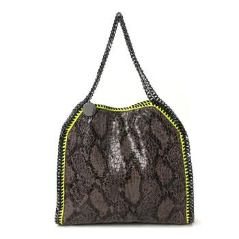 STELLA MCCARTNEY Eco Python Small Falabella Tote Beige Yellow