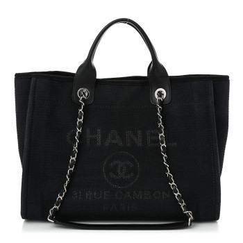 CHANEL Mixed Fibers Small Deauville Tote Black