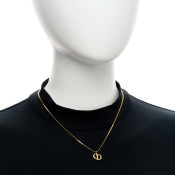 CHRISTIAN DIOR Metal CD Necklace Gold