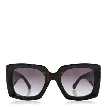 CHANEL Acetate Rectangle Sunglasses 5435-A Black Gradient Grey
