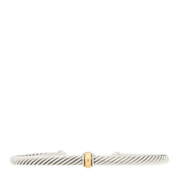 DAVID YURMAN Sterling Silver 18K Yellow Gold 4mm Station Cable Bracelet